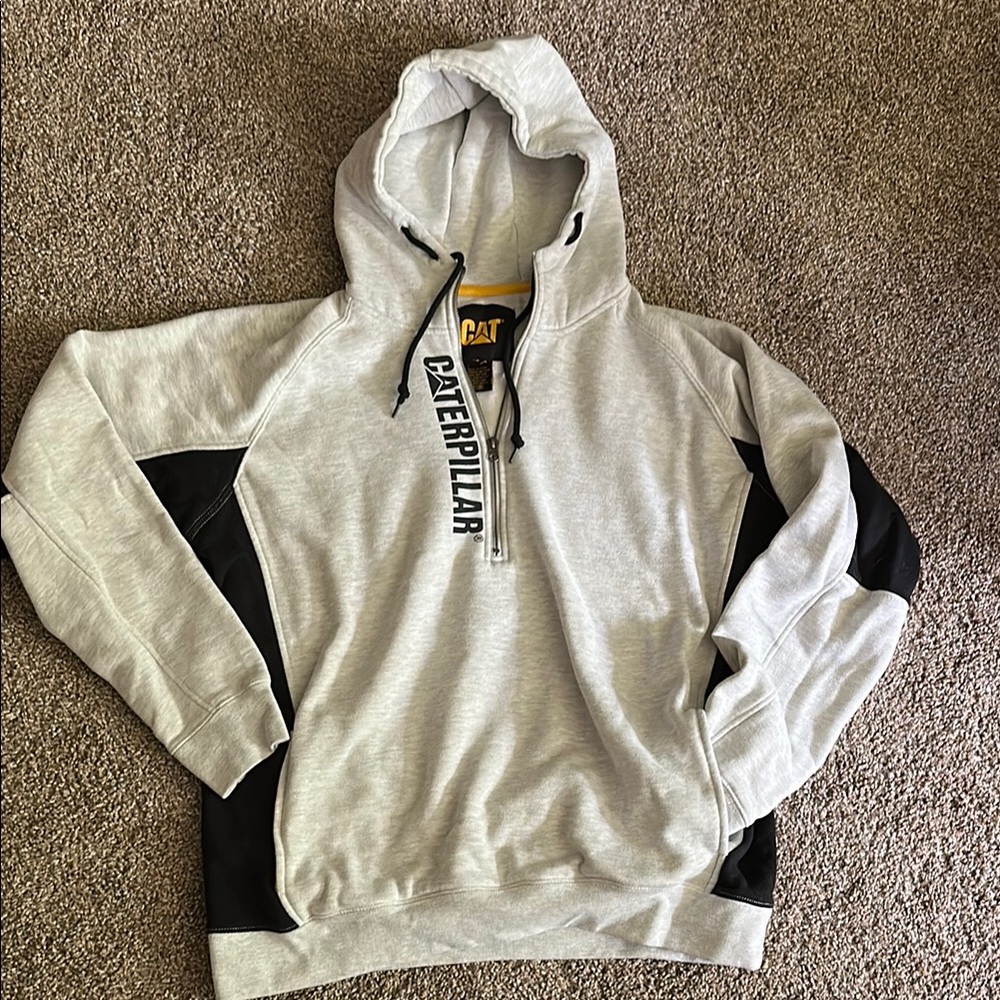 Caterpillar Gray and Black Sweatshirt Hoodie